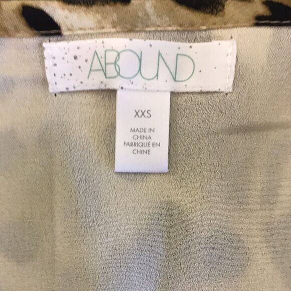 Abound Leopard Print Tank Top Women's XXS Black Tan Spaghetti Strap Adj. Cami - Picture 4 of 10